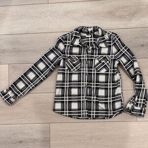 O'Neill Black and White Plaid Kids Snap front jacket/top